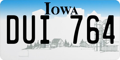 IA license plate DUI764