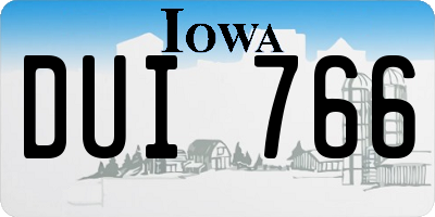 IA license plate DUI766