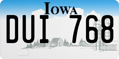IA license plate DUI768