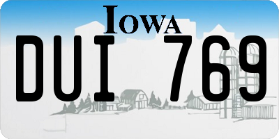 IA license plate DUI769