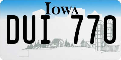 IA license plate DUI770