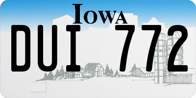 IA license plate DUI772