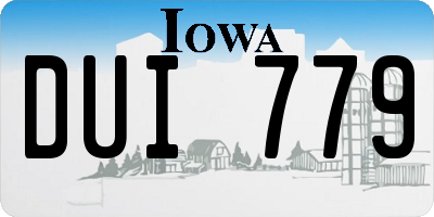 IA license plate DUI779