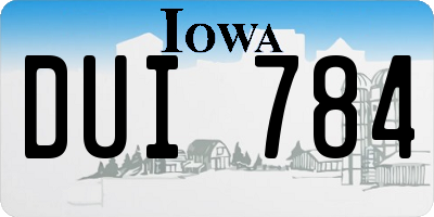 IA license plate DUI784
