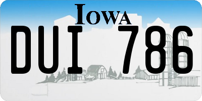 IA license plate DUI786