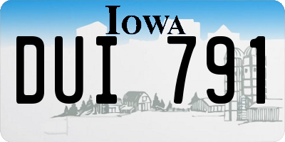 IA license plate DUI791