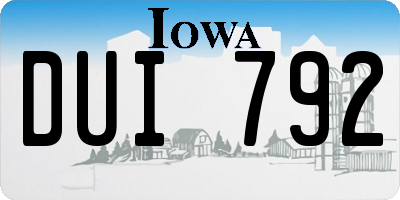 IA license plate DUI792