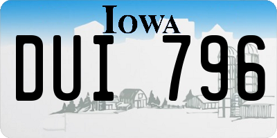 IA license plate DUI796