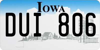 IA license plate DUI806