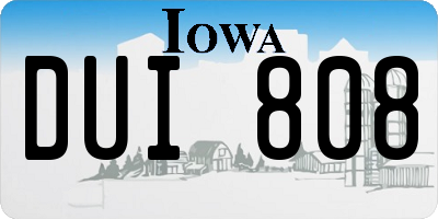 IA license plate DUI808