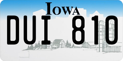 IA license plate DUI810