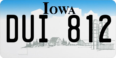 IA license plate DUI812