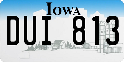 IA license plate DUI813