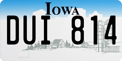IA license plate DUI814