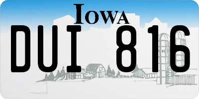 IA license plate DUI816