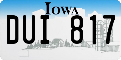 IA license plate DUI817