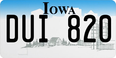 IA license plate DUI820