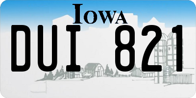 IA license plate DUI821