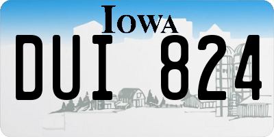 IA license plate DUI824