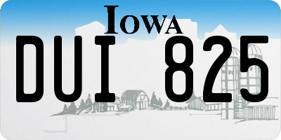 IA license plate DUI825