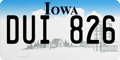 IA license plate DUI826