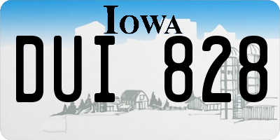 IA license plate DUI828