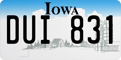 IA license plate DUI831