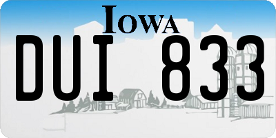IA license plate DUI833