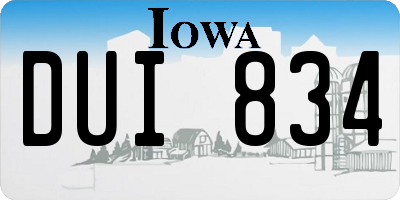 IA license plate DUI834