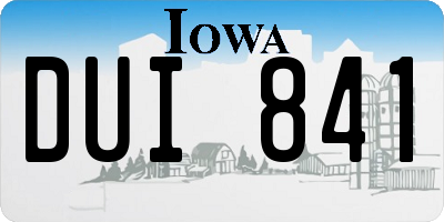 IA license plate DUI841