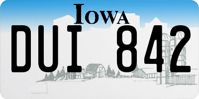 IA license plate DUI842