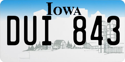 IA license plate DUI843