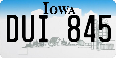 IA license plate DUI845