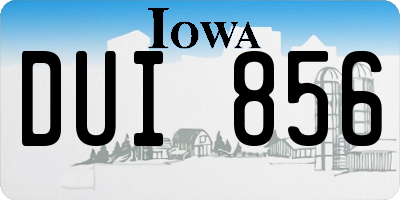 IA license plate DUI856
