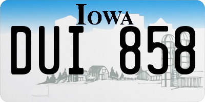 IA license plate DUI858