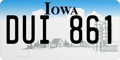 IA license plate DUI861