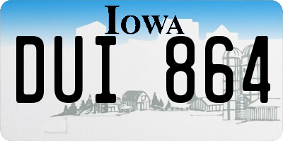 IA license plate DUI864