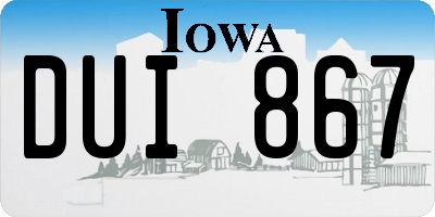 IA license plate DUI867