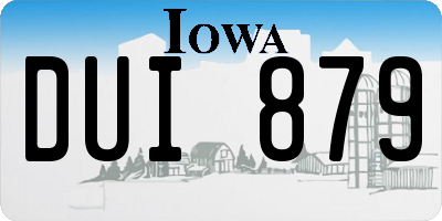IA license plate DUI879