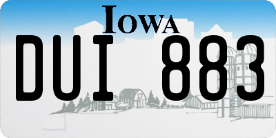 IA license plate DUI883