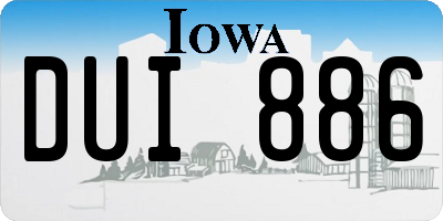 IA license plate DUI886