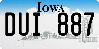 IA license plate DUI887
