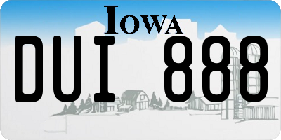 IA license plate DUI888