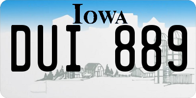 IA license plate DUI889