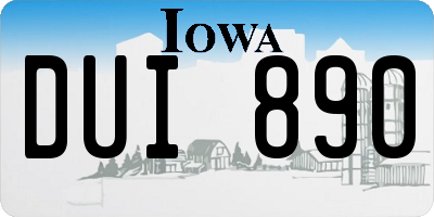 IA license plate DUI890
