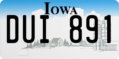 IA license plate DUI891