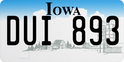 IA license plate DUI893