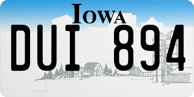 IA license plate DUI894