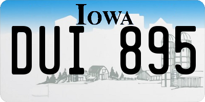 IA license plate DUI895