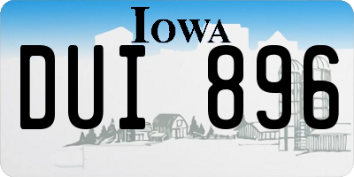 IA license plate DUI896